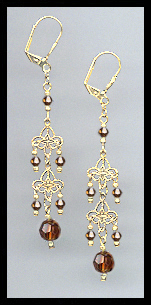 Coffee Brown Crystal Earrings