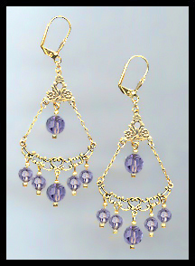 Tanzanite Purple Crystal Earrings