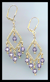 Tanzanite Purple Crystal Earrings