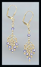 Tanzanite Purple Dangle Earrings