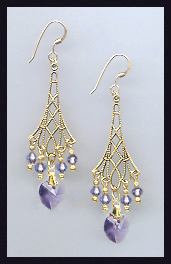 Tanzanite Purple Heart Earrings