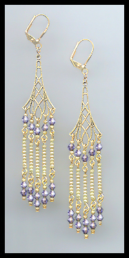 Swarovski Tanzanite Purple Crystal Earrings
