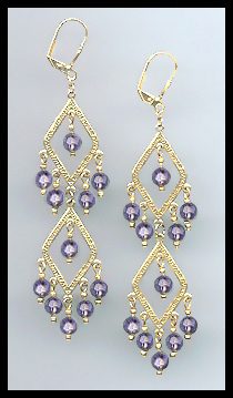 Swarovski Tanzanite Purple Crystal Earrings