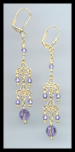 Tanzanite Purple Crystal Earrings