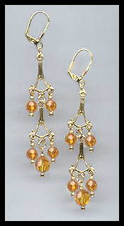 Amber Topaz Dangle Earrings
