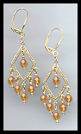 Amber Topaz Crystal Earrings