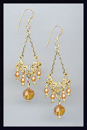 Vintage Amber Topaz Earrings
