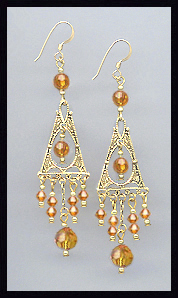 Swarovski Amber Topaz Earrings