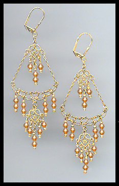 Amber Topaz Chandelier Earrings