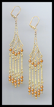 Swarovski Amber Topaz Crystal Earrings