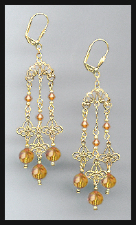 Amber Topaz Chandelier Earrings
