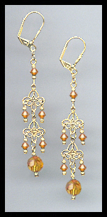 Amber Topaz Crystal Earrings
