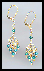 Tiny Teal Blue Earrings