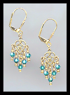 Teal Blue Dangle Earrings