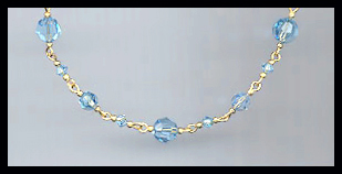 Simple Swarovski Aquamarine Crystal  Necklace