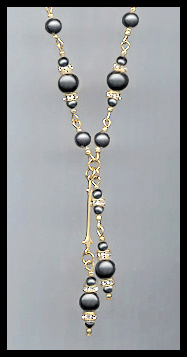 Swarovski Black Pearl Tassel Necklace