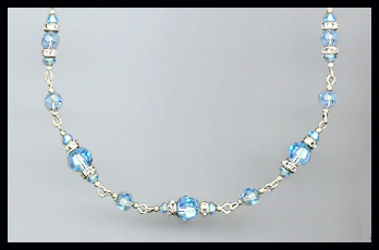 Swarovski Rondelle and Aquamarine Necklace