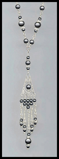 Deco Style Black Pearl Necklace