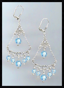 Aquamarine Crystal Earrings