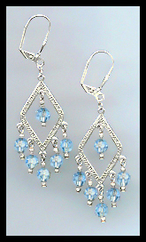 Aquamarine Crystal Earrings