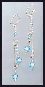 Aquamarine Crystal Drop Earrings
