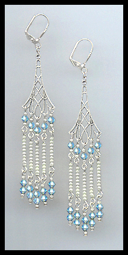 Swarovski Aquamarine Crystal Earrings