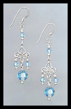 Aquamarine Filigree Earrings