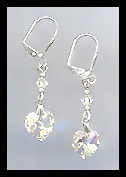 Aurora Borealis Heart Drop Earrings