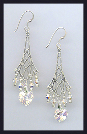 Aurora Borealis Heart Earrings