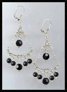 Jet Black Crystal Earrings