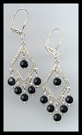Jet Black Crystal Earrings