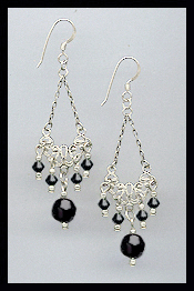 Vintage Jet Black Earrings