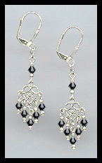 Jet Black Dangle Earrings