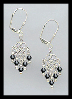 Tiny Jet Black Earrings