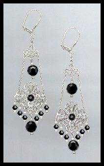 Swarovski Jet Black Chandelier Earrings