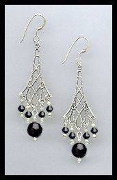 Jet Black Vintage Earrings
