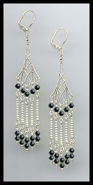Swarovski Jet Black Crystal Earrings