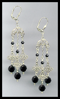 Jet Black Chandelier Earrings