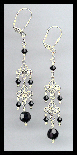 Jet Black Crystal Earrings