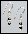 Mini Jet Black Earrings