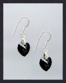 Tiny Aquamarine Crystal Heart Earrings