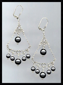 Elegant Black Pearl Earrings