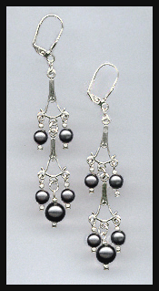 Black Pearl Dangle Earrings