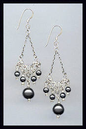 Vintage Black Pearl Earrings