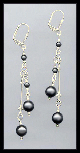 Black Pearl Drop Earrings