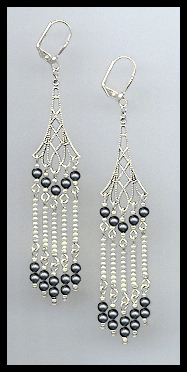 Swarovski Black Pearl Earrings