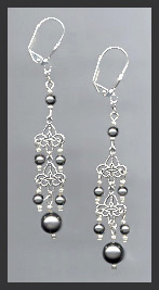 Black Faux Pearl Earrings