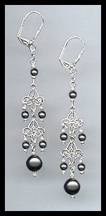 Swarovski Black Pearl Earrings