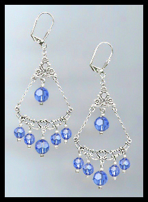 Sapphire Blue Crystal Earrings