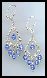 Sapphire Blue Crystal Earrings